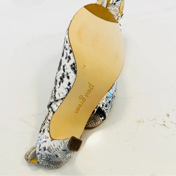 Paul Green Avanti Peep Toe Slingback | Silver Pebble | NIB | 9.5 - Picture 7 of 8